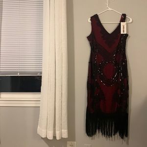 Pretty Guide - Womens - Black & Red - 20’s Flapper Dress